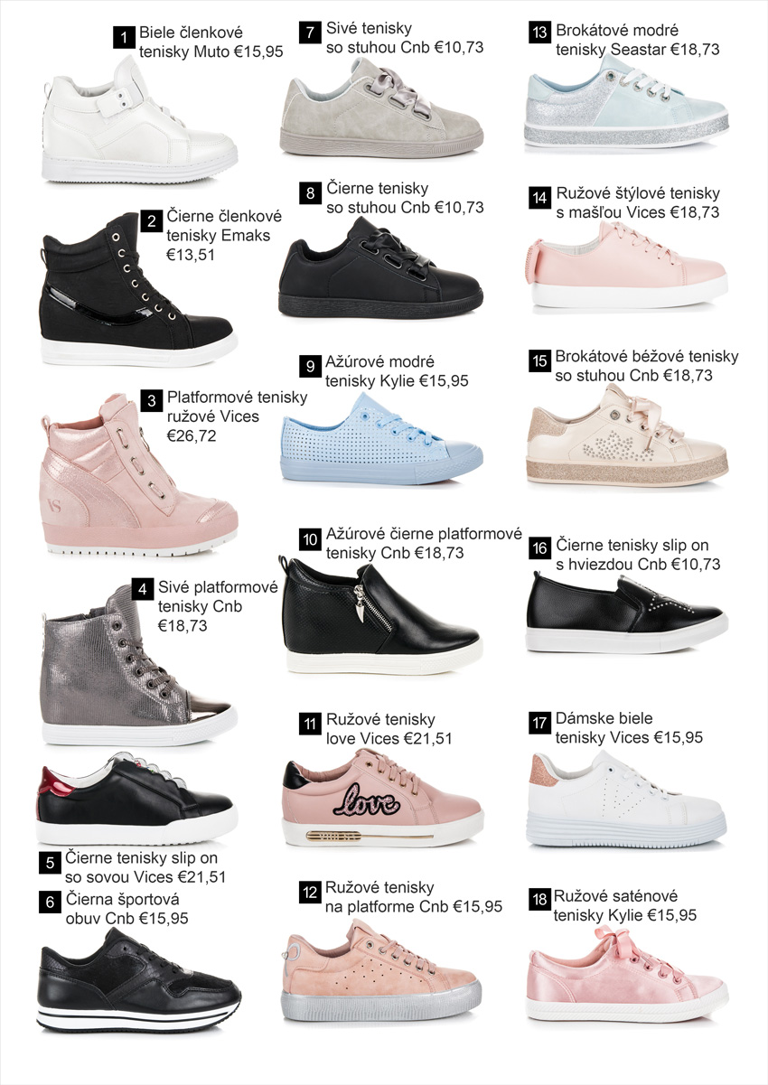 Tenisky - Kolekcia obuvi jar leto 2018